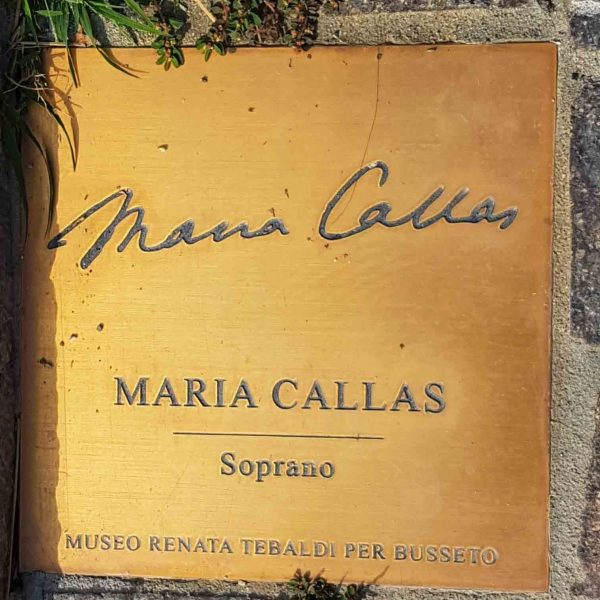 Borgo di Busseto (PR) Targa con inciso Maria Callas