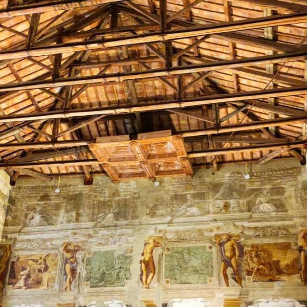 Soffitto in legno Palazzo Bentivoglio Borgo di Gualtieri