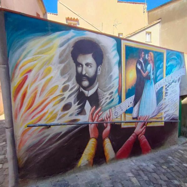 Murales Strauss e il Valzer - Borgo di Saludecio (RN)