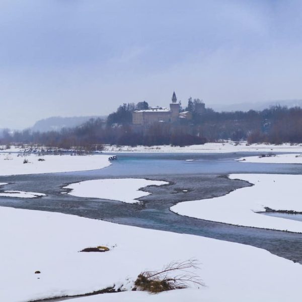 Castello di Rivalta (PC) - Il fiume innevato